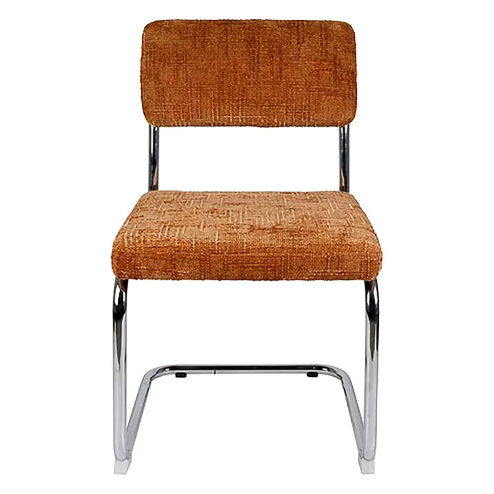 Chaise de salle à manger en fer et tissu terracotta - Estepan