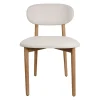 Chaise de salle à manger en peuplier et lin gris clair - Cautret