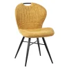 Chaise de salle à manger en microfibre moutarde - Vicky