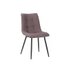 Chaise de salle à manger en tissu matelassé taupe - Lilly