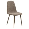 Chaise de salle à manger en tissu brun - Steve