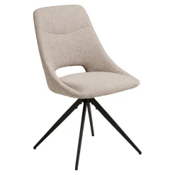 Chaise de salle à manger pivotante en tissu sable - Dolie