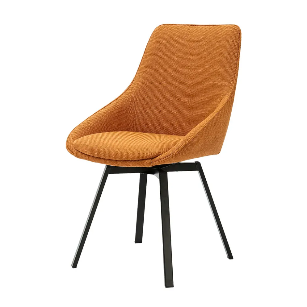 Chaise de salle à manger pivotante en tissu miel - Kizim