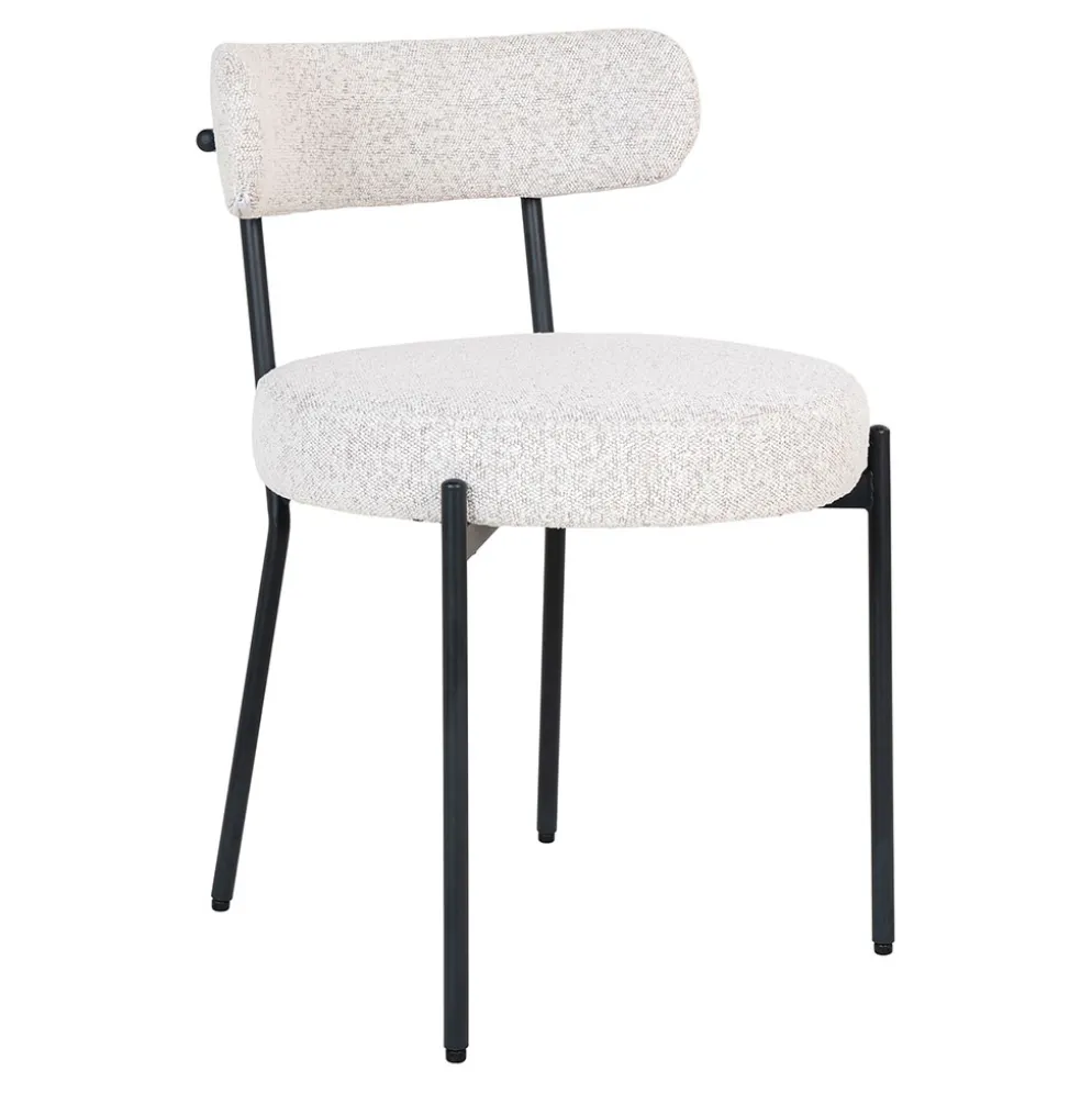 Chaise de salle à manger tissu blanc - Badalona
