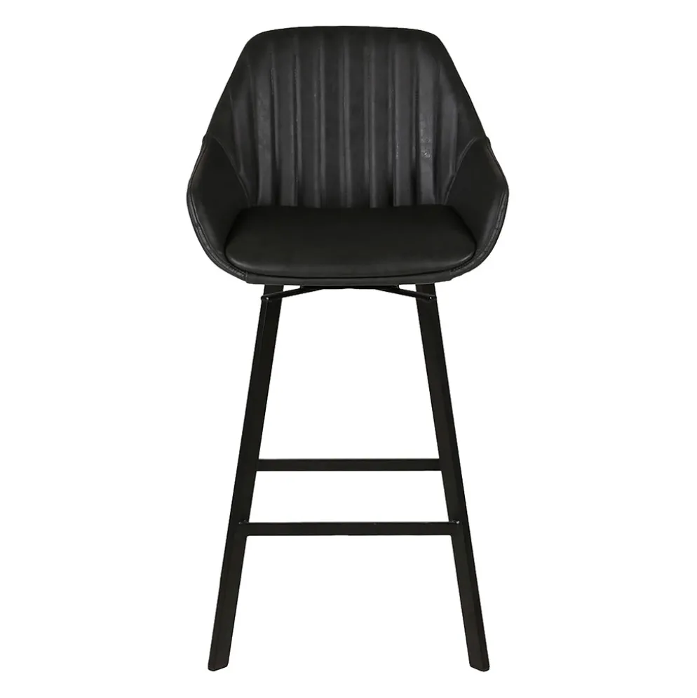 Chaise haute pivotante noir veilli h65cm - Moss
