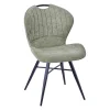 Chaise salle à manger en microfibre kaki - Vicky