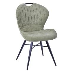 Chaise salle à manger en microfibre kaki - Vicky