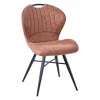 Chaise salle à manger en microfibre camel - Vicky