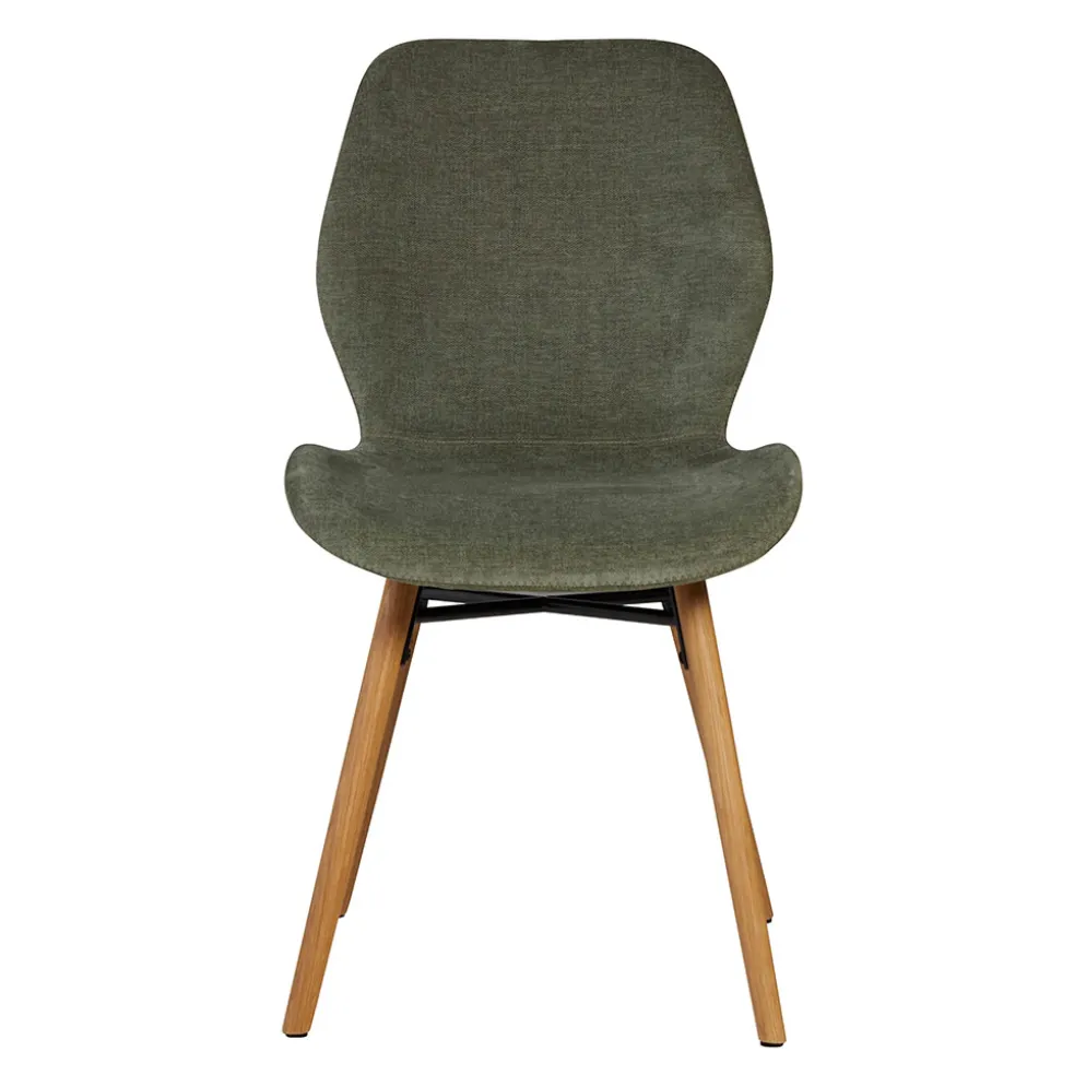 Chaise salle à manger en tissu soft touch vert bouteillle - Keri