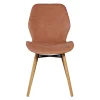 Chaise salle à manger en tissu soft touch marron nèfle - Keri