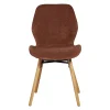 Chaise salle à manger en tissu soft touch acajou - Keri