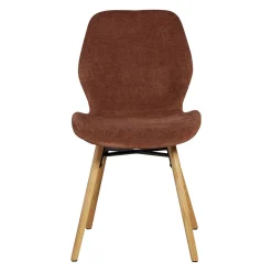 Chaise salle à manger en tissu soft touch acajou - Keri