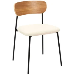Chaise salle à manger en tissu bouclette - Loki