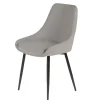 Chaise salle à manger en tissu gris clair - Ben