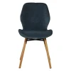 Chaise salle à manger en tissu soft touch bleu foncé - Keri