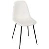 Chaise salle à manger en velours côtelé beige h46cm - Scarlett