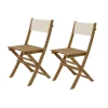 Chaises de jardin pliantes x2 en bois d'acacia beige - Liverno