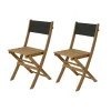 Chaises de jardin pliantes x2 en bois d'acacia anthracite - Liverno