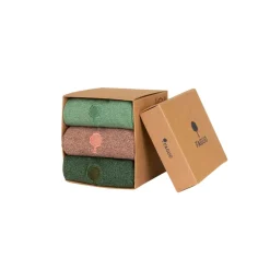 Chaussettes vegan x3 rose chiné, vert clair et foncé 39/42