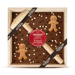 Chocolat au lait à casser et perles crispy bonhomme en pain d'épices 350g
