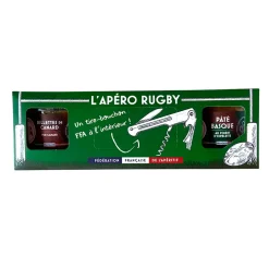 Coffret apéro-rugby 2 rillettes de canard et un tire-bouchon