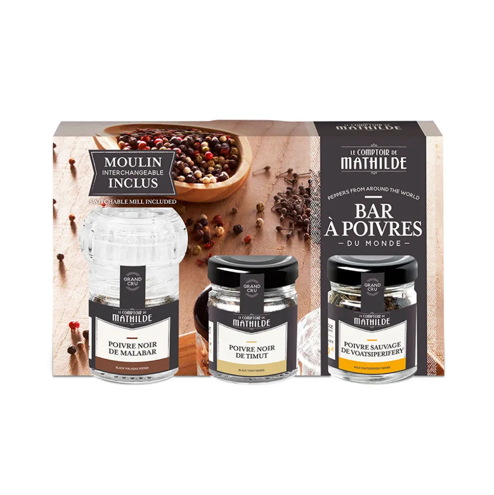Coffret bar à poivre du monde