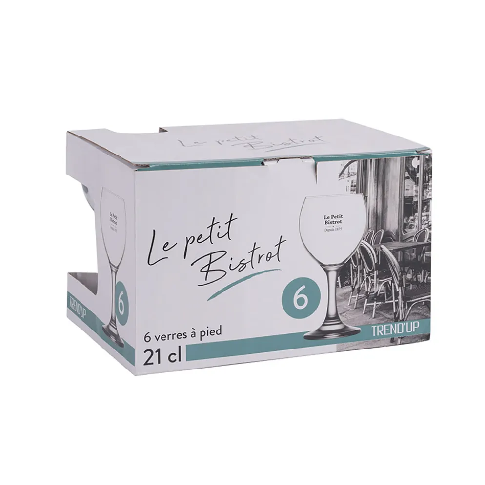 Coffret de 6 verres à pied 21cl - Bistrot