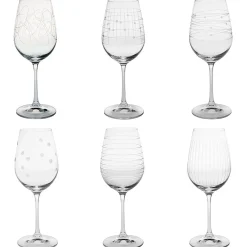 Coffret de 6 verres à pied en cristallin 35cl - Graphik