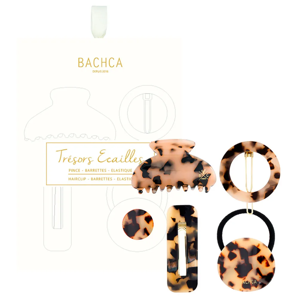 Coffret pince, barrette et élastique écaille