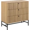 Commode 3 tiroirs en bois naturel h81cm - Albany