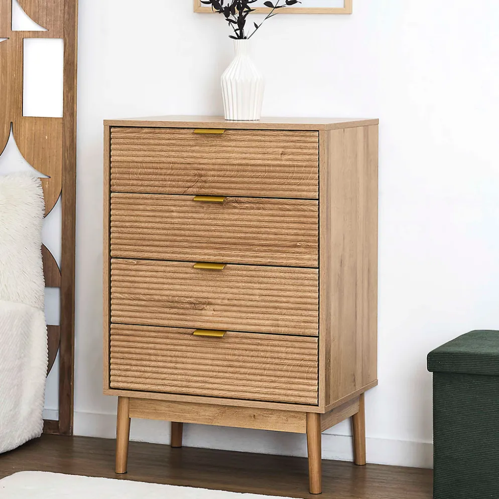 Commode 3 tiroirs en bois h90cm - Tiphaine