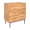 Commode 3 tiroirs en bois h78cm - Célia
