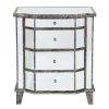 Commode en bois miroir patine 4 tiroirs H88cm