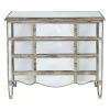 Commode en bois miroir patine 3 tiroirs H87cm