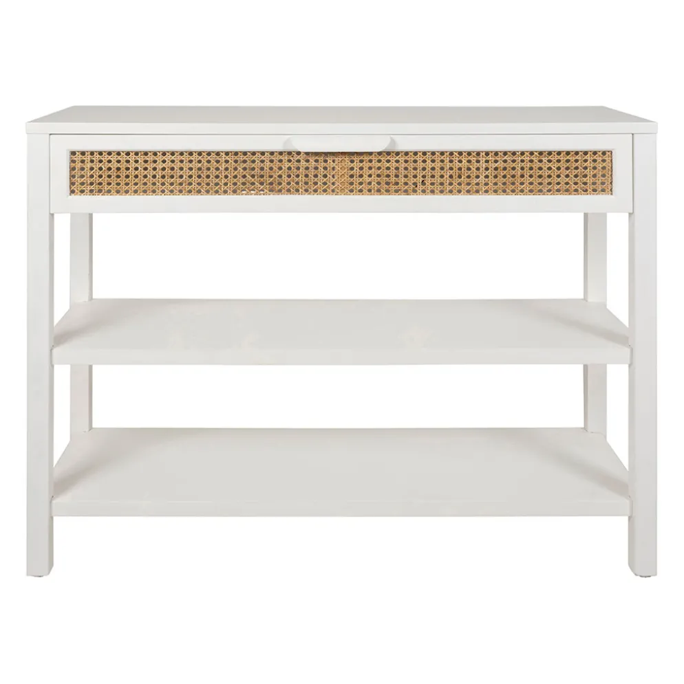 Console 2 étagères en sapin blanc - Adela