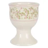 Coquetier en faïence rose et vert d5 - Rose
