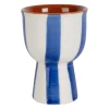 Coquetier en grès rayé indigo et blanc d4.5cm - Alaria