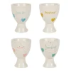 Coquetiers x4 en grès multicolore moucheté - Famille