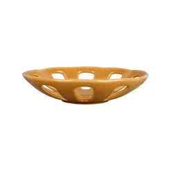 Coupe en grès moutarde moucheté d23cm - Organic