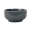 Coupelle en grès rayé bleu d15cm - Carla