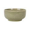 Coupelle en grès rayé sauge d15cm - Carla