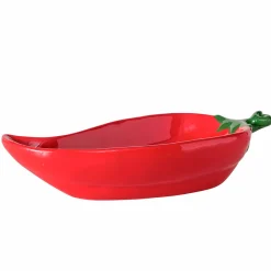 Coupelle peperoni en céramique rouge 22x10cm