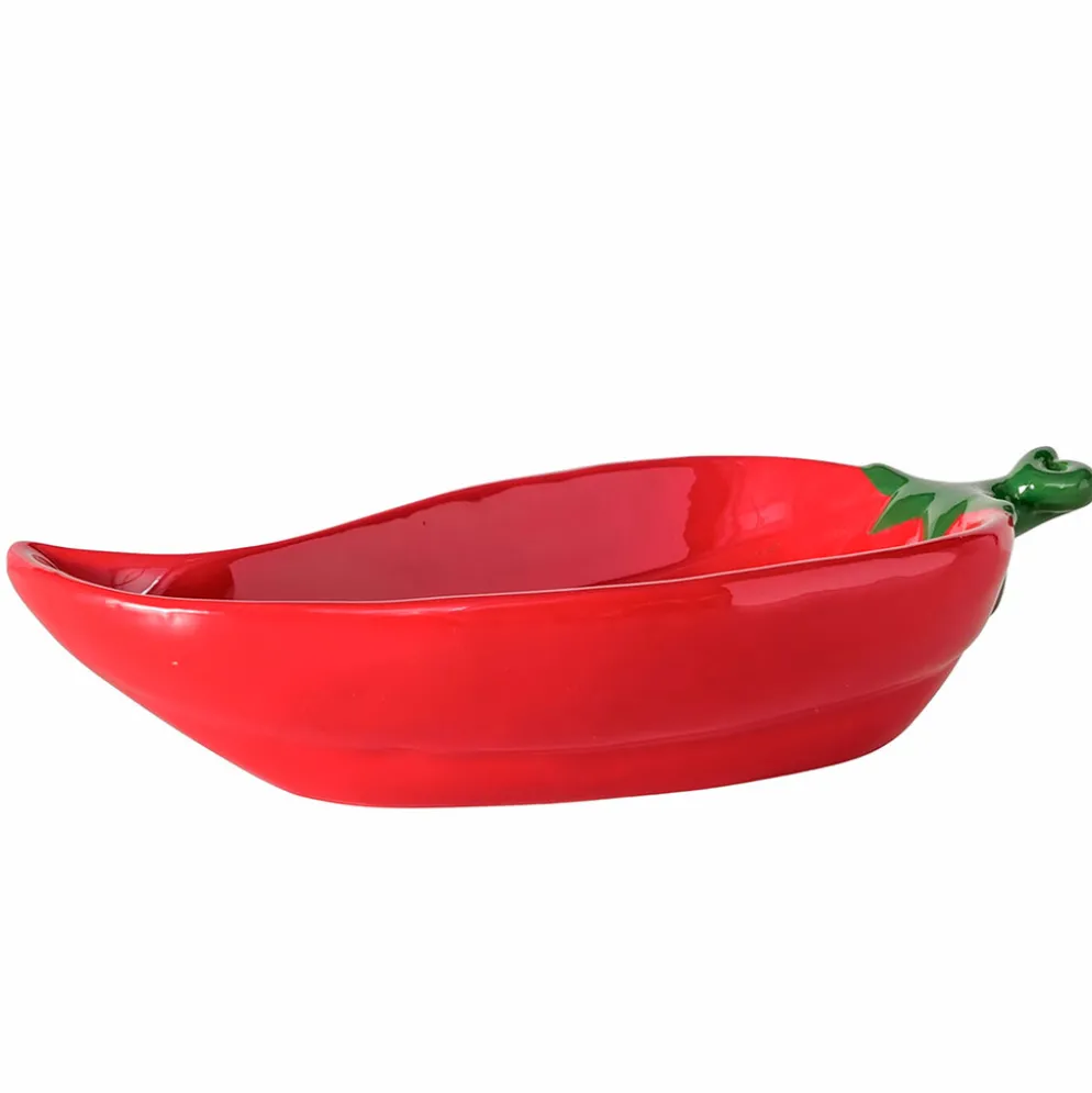 Coupelle peperoni en céramique rouge 22x10cm