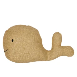 Coussin baleine en tissu naturel 50x35cm