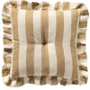 Coussin carré en tissu rayé crème 40x40cm - Bella