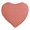Coussin coeur en coton à carreaux rouge 40x35cm - Mamie