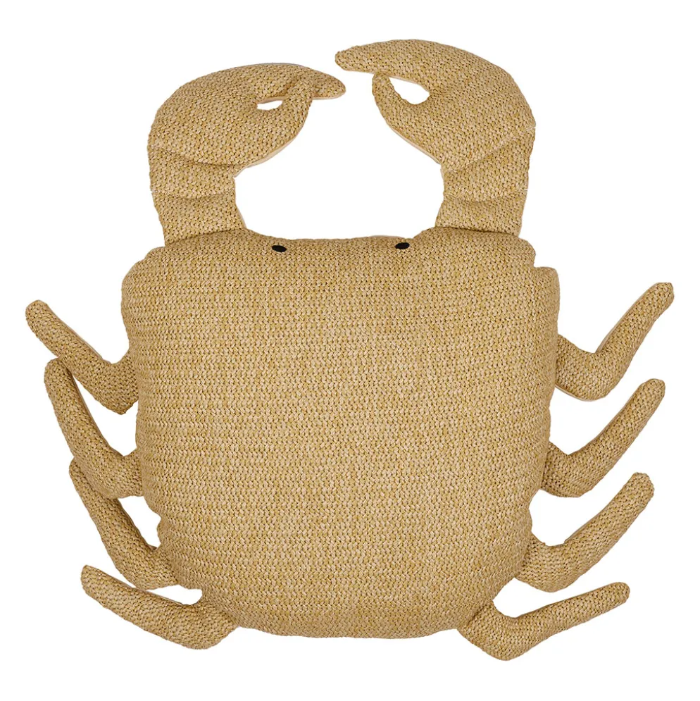 Coussin crabe en tissu naturel 50x40cm