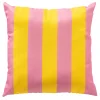 Coussin d'extérieur en tissu rayé jaune et rose 45x45cm - Apollo