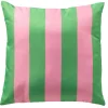 Coussin d'extérieur en tissu rayé vert et rose 45x45cm - Apollo
