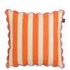 Coussin en coton rayé orange et écru 45x45cm